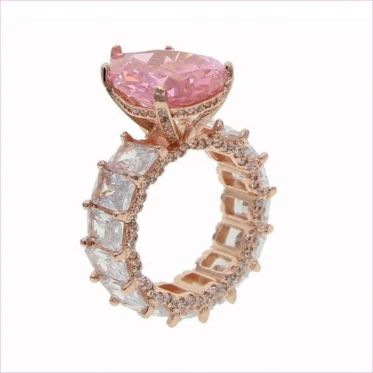 Luxury Iced Bling Water Drop Pinky Baguette Ring for Sophisticated Style - Pleasures and Sins