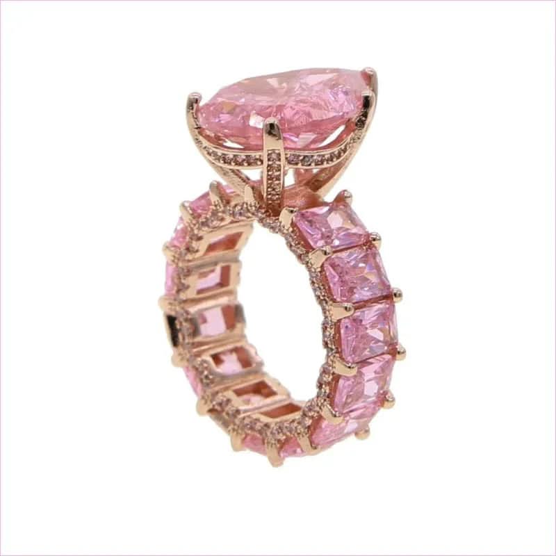 Luxury Iced Bling Water Drop Pinky Baguette Ring for Sophisticated Style - Pleasures and Sins