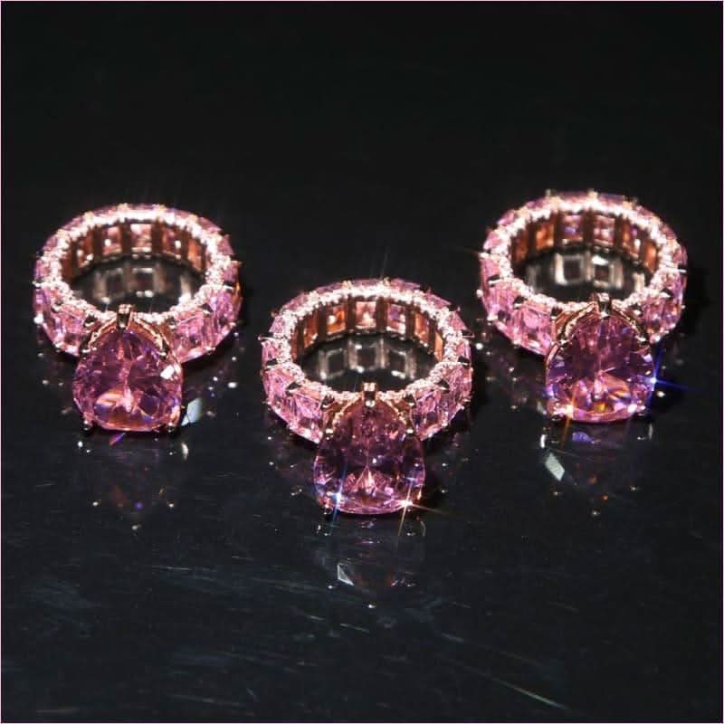 Luxury Iced Bling Water Drop Pinky Baguette Ring for Sophisticated Style - Pleasures and Sins