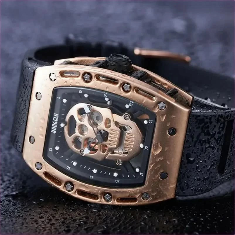 Luxury Pirate Hollow Silica Skeleton Wristwatch in Rose Gold - Pleasures and Sins