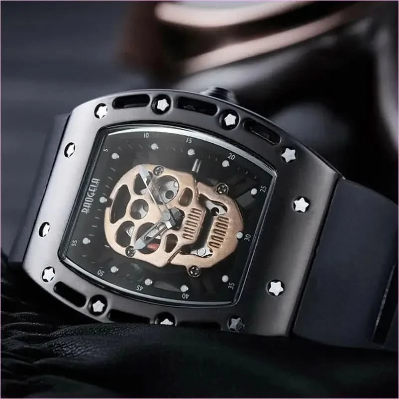 Luxury Pirate Hollow Silica Skeleton Wristwatch in Rose Gold - Pleasures and Sins