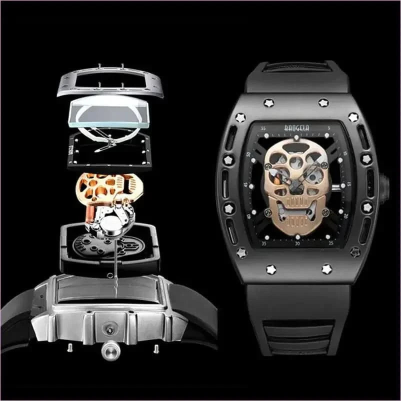 Luxury Pirate Hollow Silica Skeleton Wristwatch in Rose Gold - Pleasures and Sins