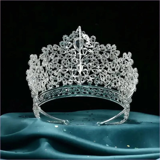 Luxury Zirconia Large Bridal Crown Crystal Tiara Headdress for Brides - Pleasures and Sins