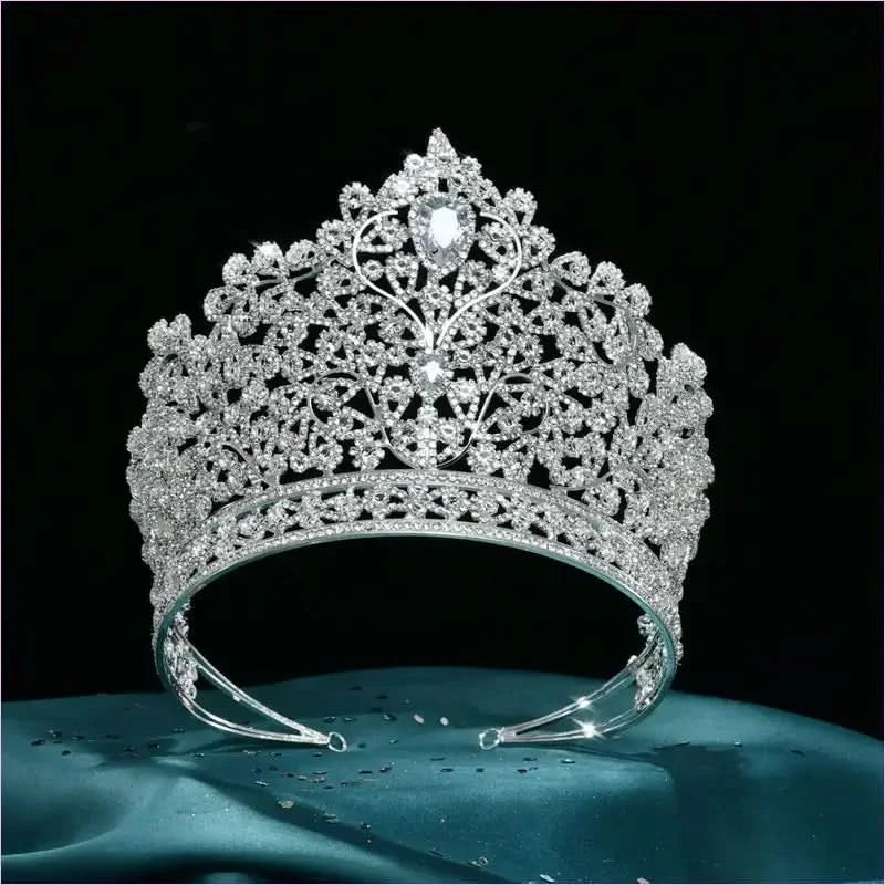 Luxury Zirconia Large Bridal Crown Crystal Tiara Headdress for Brides - Pleasures and Sins