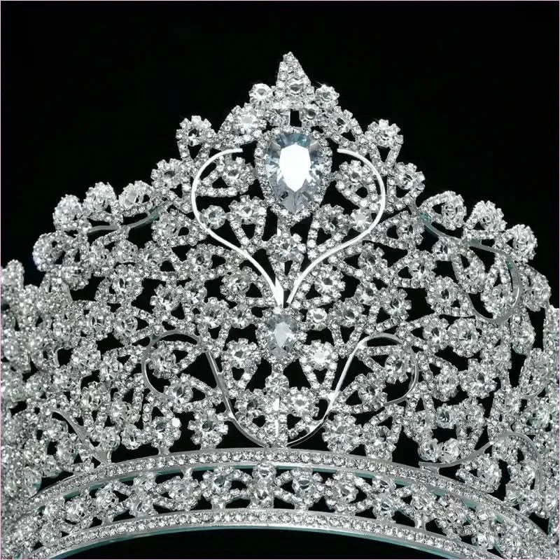 Luxury Zirconia Large Bridal Crown Crystal Tiara Headdress for Brides - Pleasures and Sins