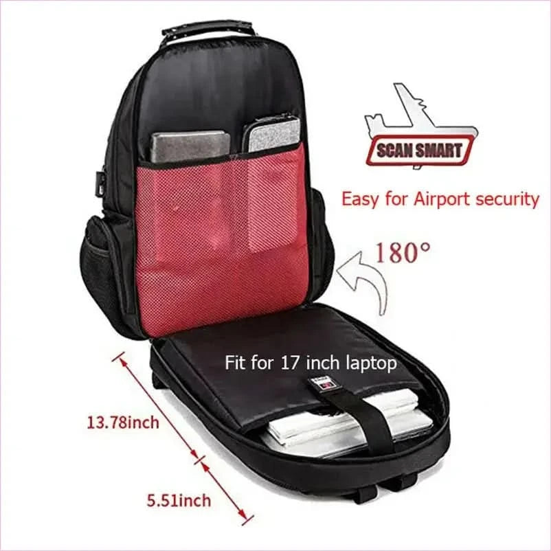 Mens 45l Laptop Usb Anti-theft Travel Backpack - Pleasures and Sins