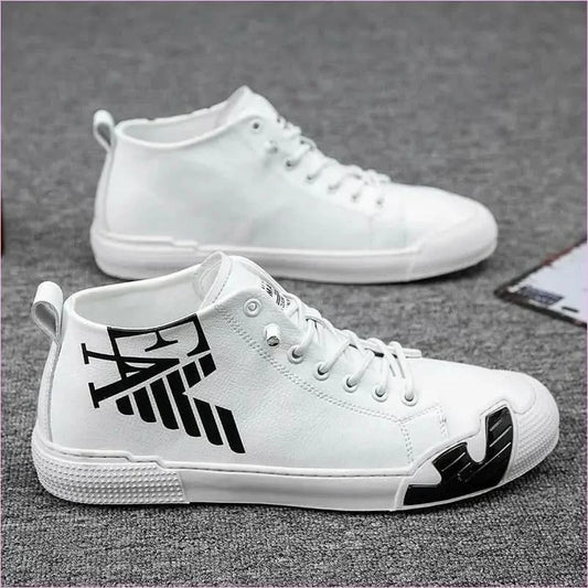 Men's Black Printed High Top Sneakers for Skateboarding - Pleasures and Sins