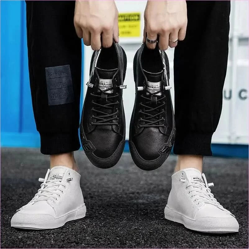 Men's Black Printed High Top Sneakers for Skateboarding - Pleasures and Sins