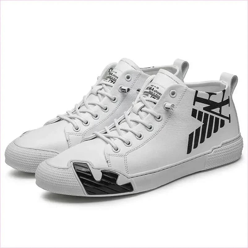 Men's Black Printed High Top Sneakers for Skateboarding - Pleasures and Sins