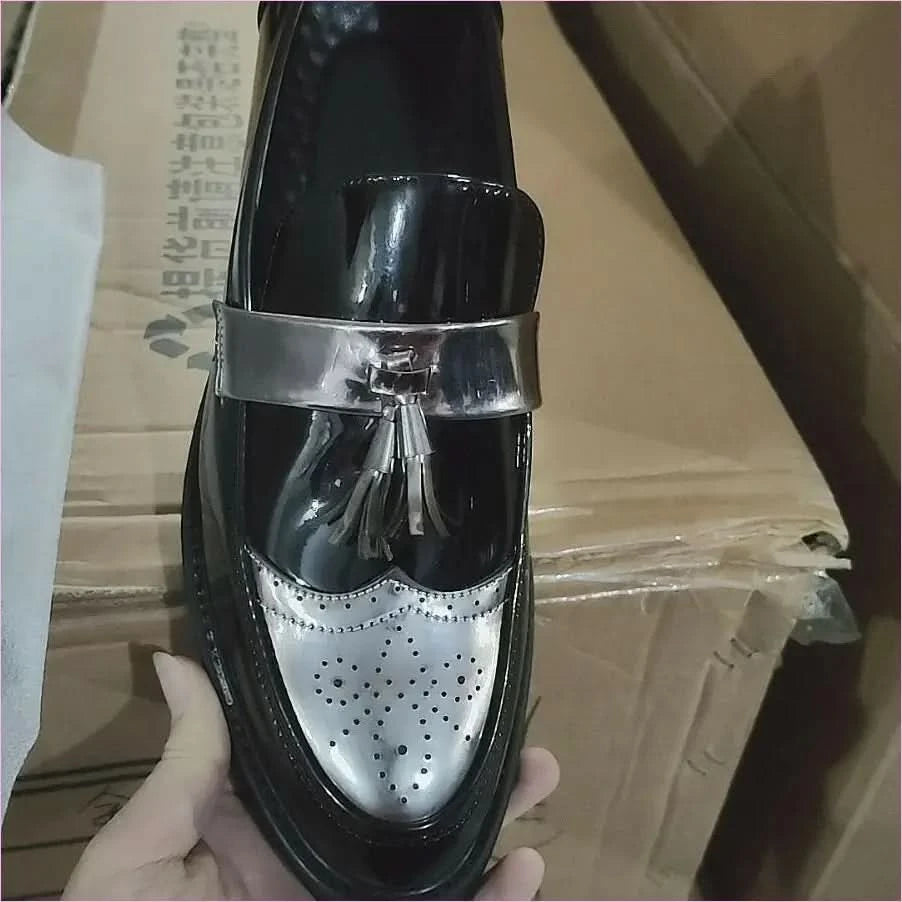 Men's British Style Casual Faux Leather Brogue Loafer Shoes - Pleasures and Sins