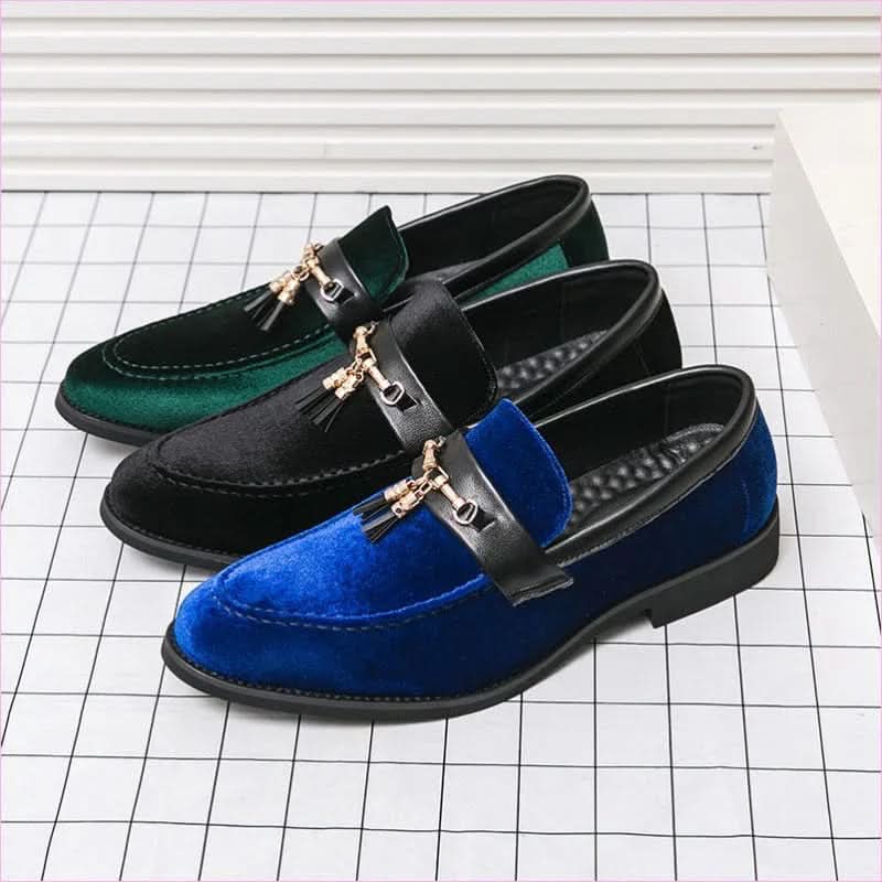 Men's British Style Velour Moccasin Trendy Shoes for Luxe Comfort - Pleasures and Sins