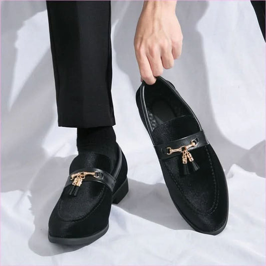 Men's British Style Velour Moccasin Trendy Shoes for Luxe Comfort - Pleasures and Sins