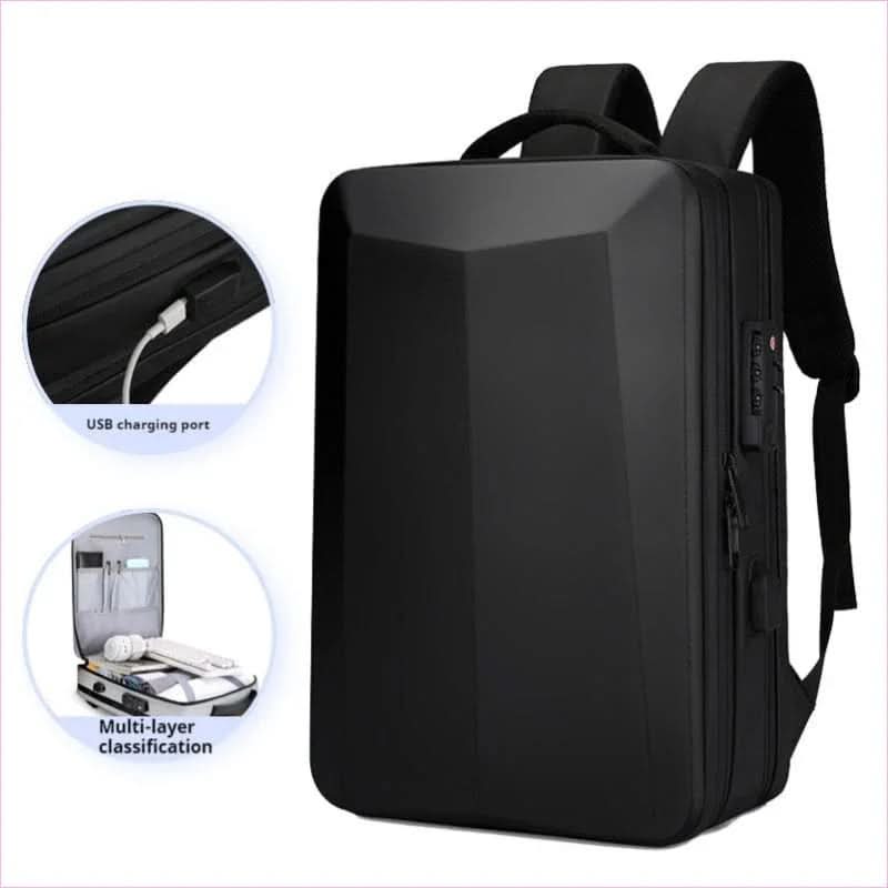 Men's Business Usb Travel Backpack with Multi Layer Usb Design - Pleasures and Sins