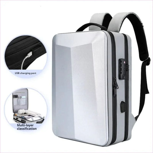 Men's Business Usb Travel Backpack with Multi Layer Usb Design - Pleasures and Sins