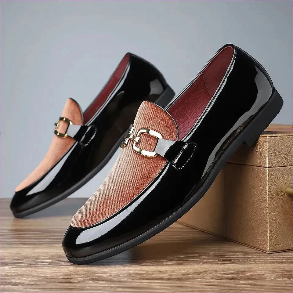 Mens Glossy Pointed Shoes British Style Frosted Suede - Pleasures and Sins