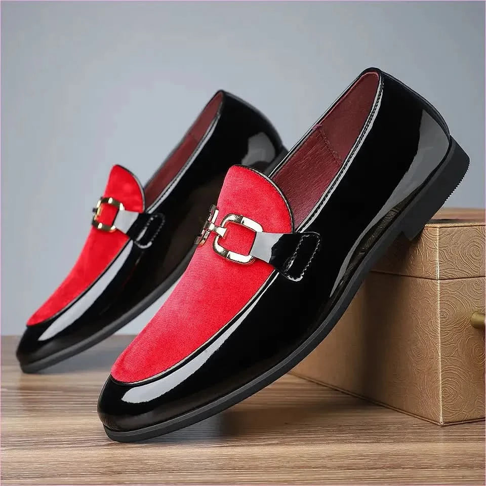 Mens Glossy Pointed Shoes British Style Frosted Suede - Pleasures and Sins