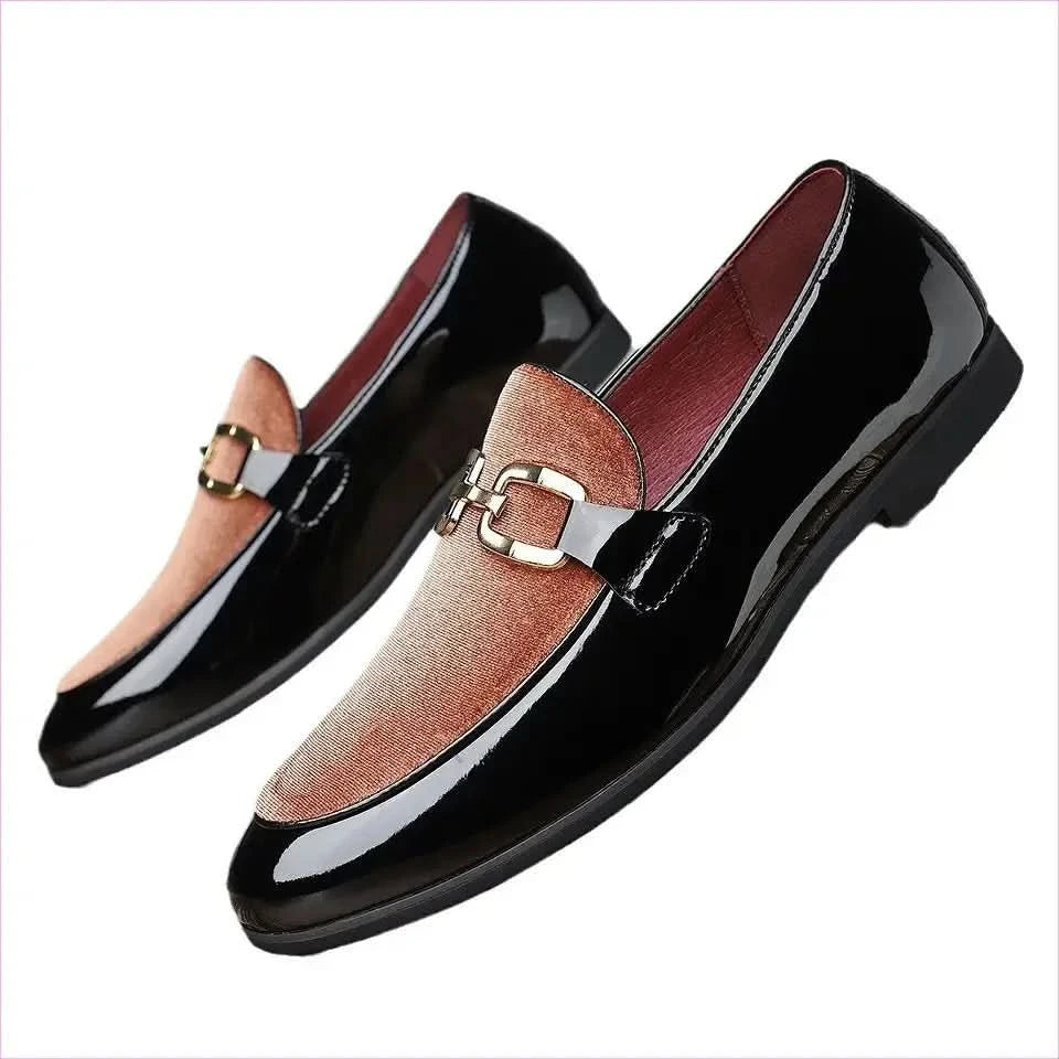 Mens Glossy Pointed Shoes British Style Frosted Suede - Pleasures and Sins