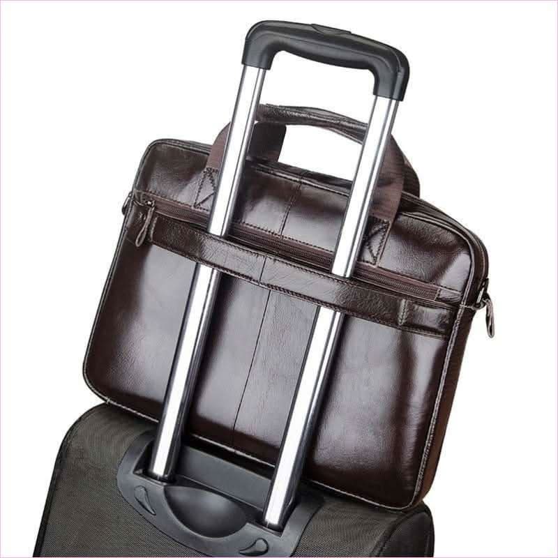 Men's Leather Briefcase with Large Capacity for Business - Pleasures and Sins