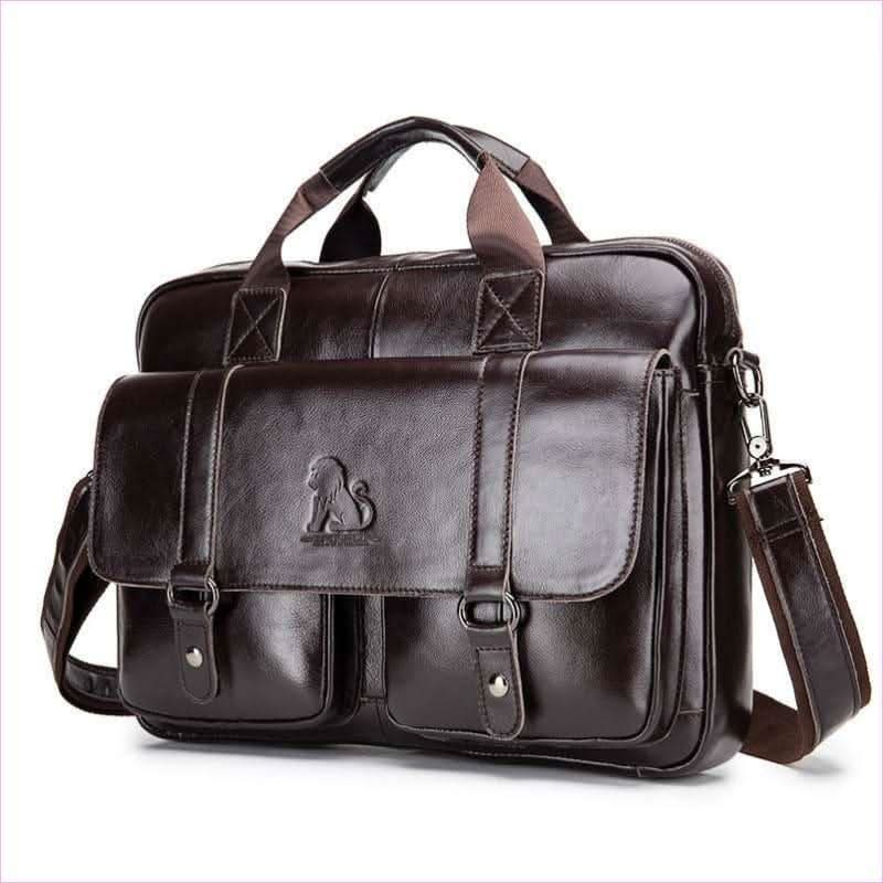 Men's Leather Briefcase with Large Capacity for Business - Pleasures and Sins
