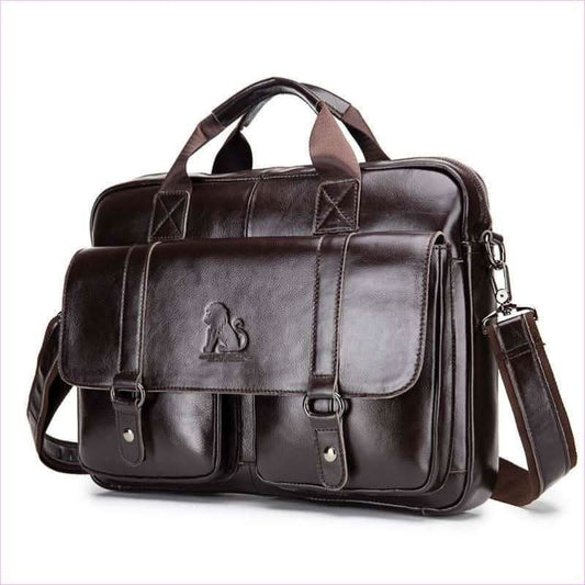 Men's Leather Briefcase with Large Capacity for Business - Pleasures and Sins