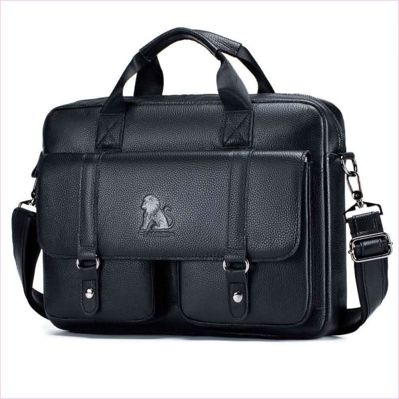Men's Leather Briefcase with Large Capacity for Business - Pleasures and Sins