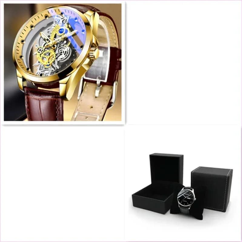 Men's Luxury Vintage Skeleton Automatic Watch with Double-sided Hollow Design - Pleasures and Sins