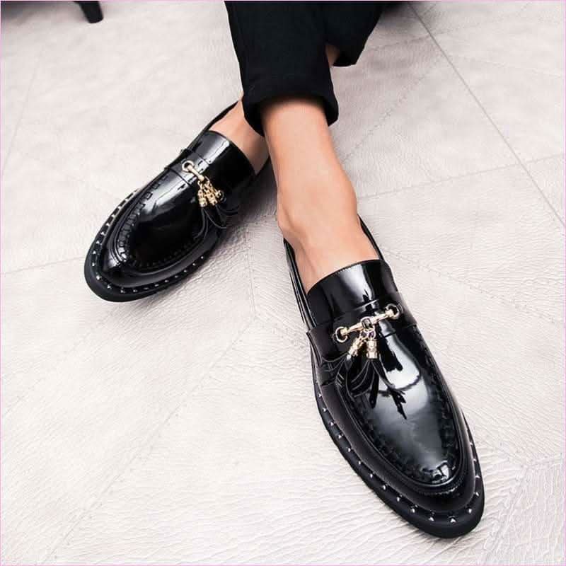 Mens Pointed Toe Casual Faux Leather Moccasin Shoes - Pleasures and Sins