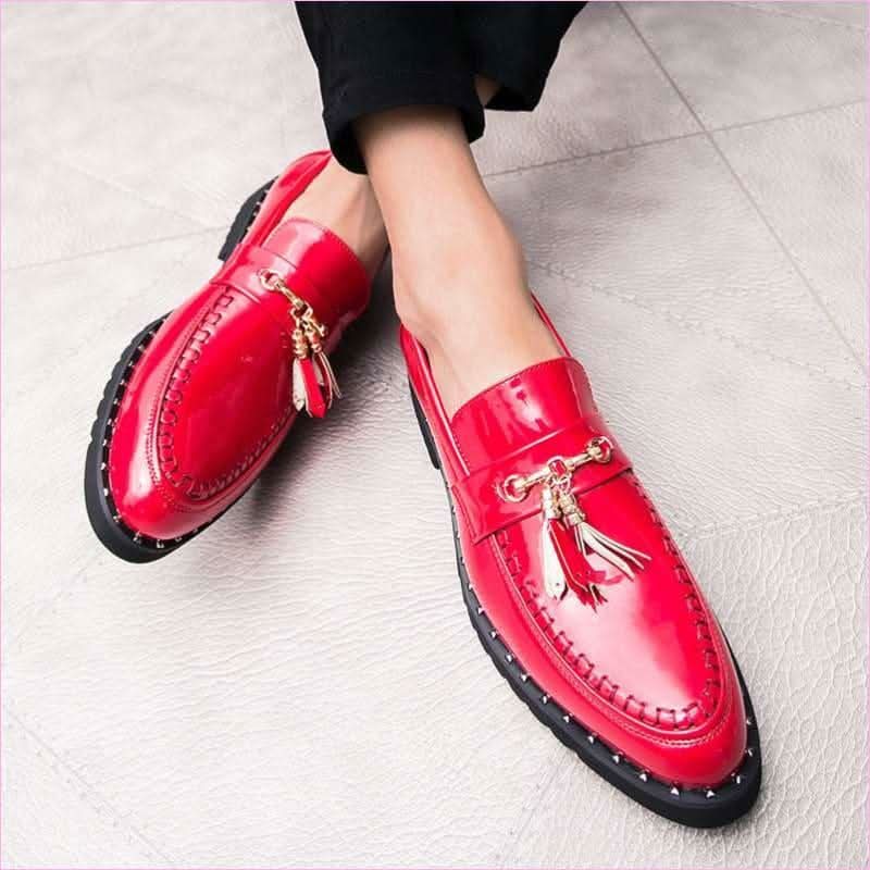 Mens Pointed Toe Casual Faux Leather Moccasin Shoes - Pleasures and Sins