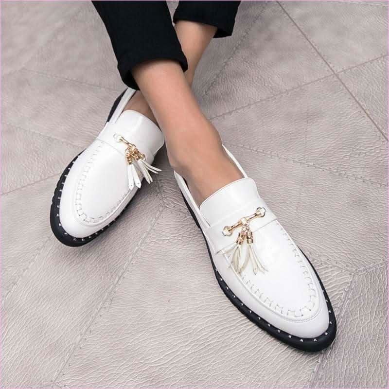 Mens Pointed Toe Casual Faux Leather Moccasin Shoes - Pleasures and Sins