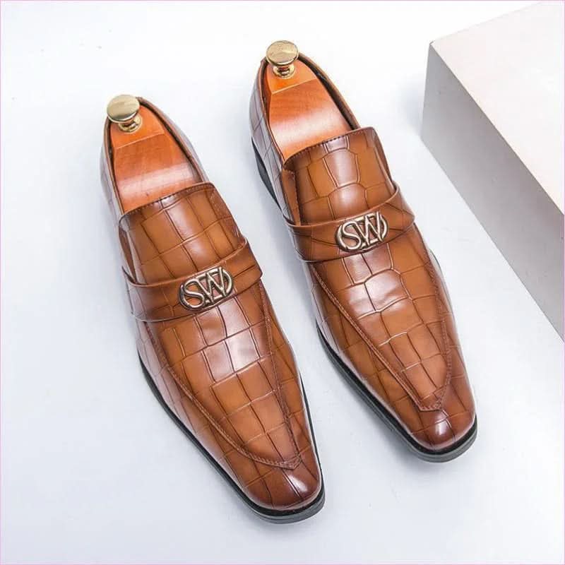 Men’s Pointed Toe Crocodile Pattern Casual Fashion Shoes - Pleasures and Sins