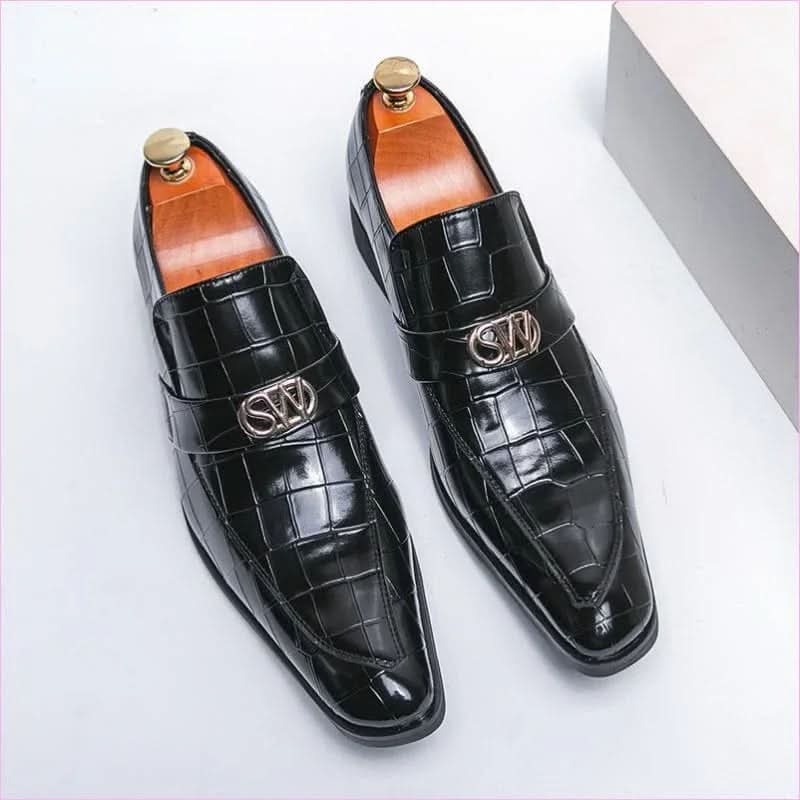 Men’s Pointed Toe Crocodile Pattern Casual Fashion Shoes - Pleasures and Sins