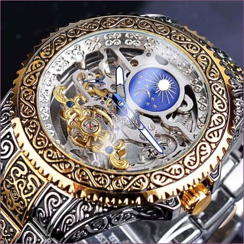 Men's Stainless Steel Skeleton Carved Tourbillon Mechanical Watch - Pleasures and Sins