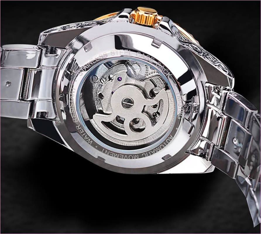 Men's Stainless Steel Skeleton Carved Tourbillon Mechanical Watch - Pleasures and Sins