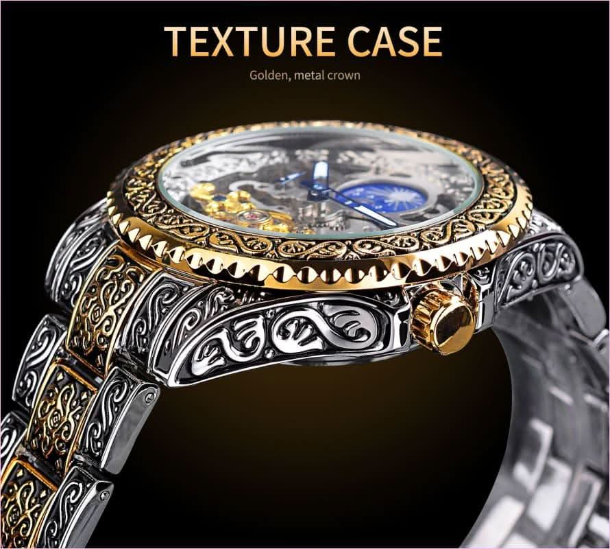Men's Stainless Steel Skeleton Carved Tourbillon Mechanical Watch - Pleasures and Sins