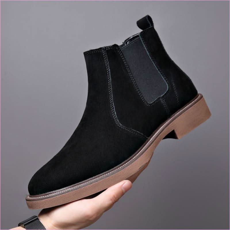 Mens Suede Leather Pointed Toe Chelsea Boots - Pleasures and Sins