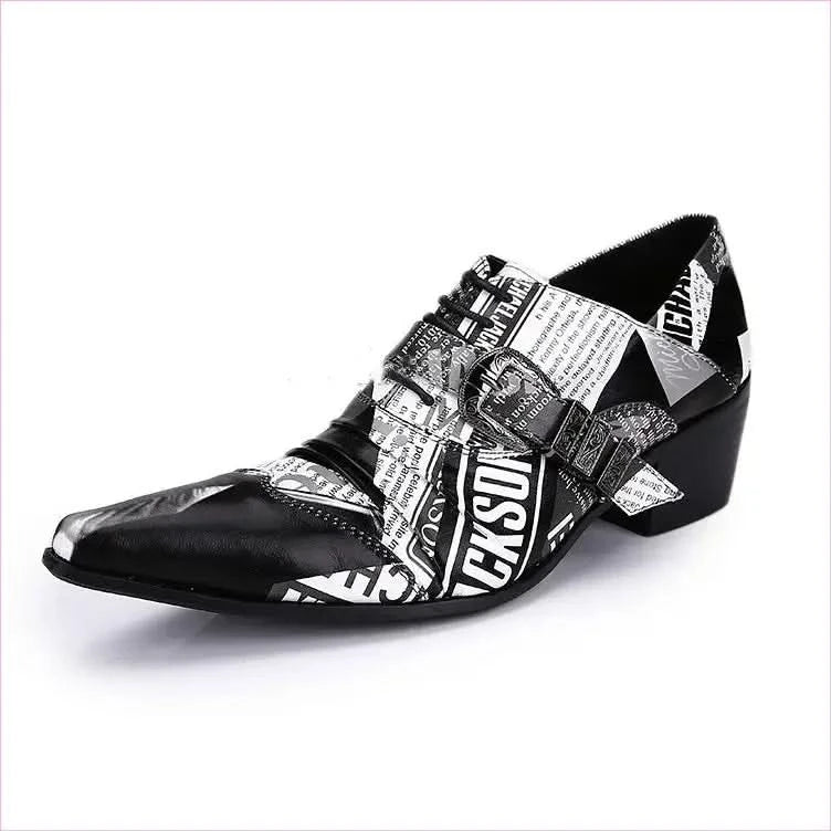 Michael Jackson Newspaper Print Leather Lace-up Buckle Shoes - Pleasures and Sins