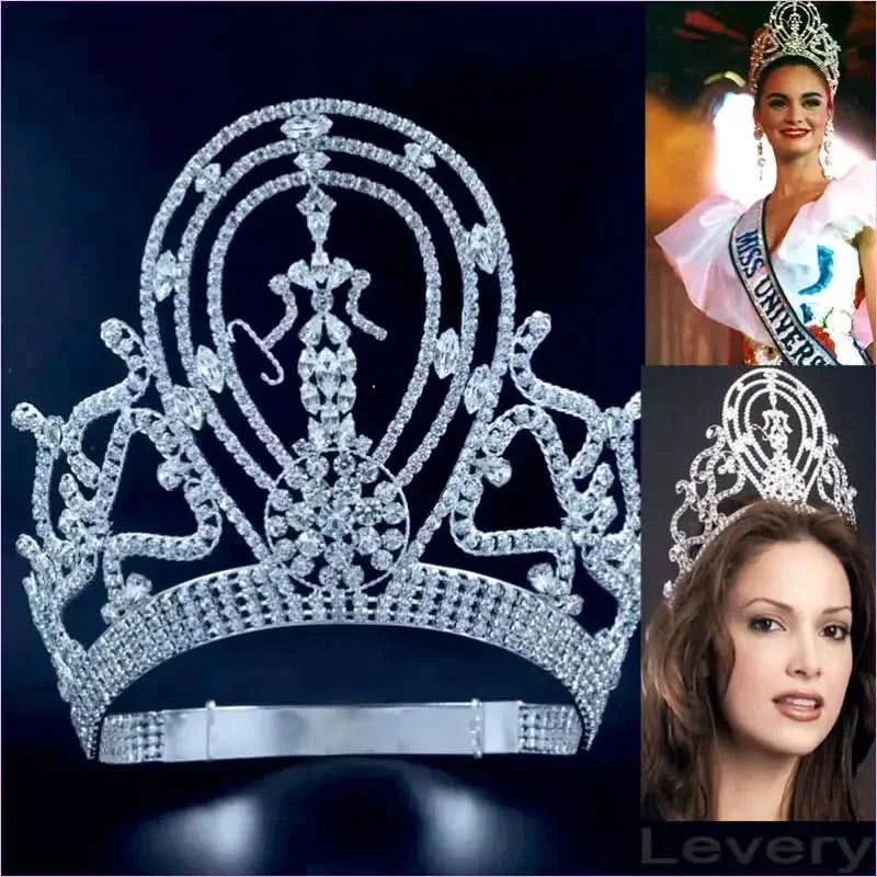 Miss Universe Large Adjustable Headband Crown with Diamonds - Pleasures and Sins