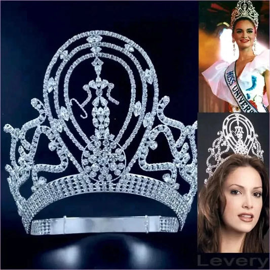 Miss Universe Large Adjustable Headband Crown with Diamonds - Pleasures and Sins