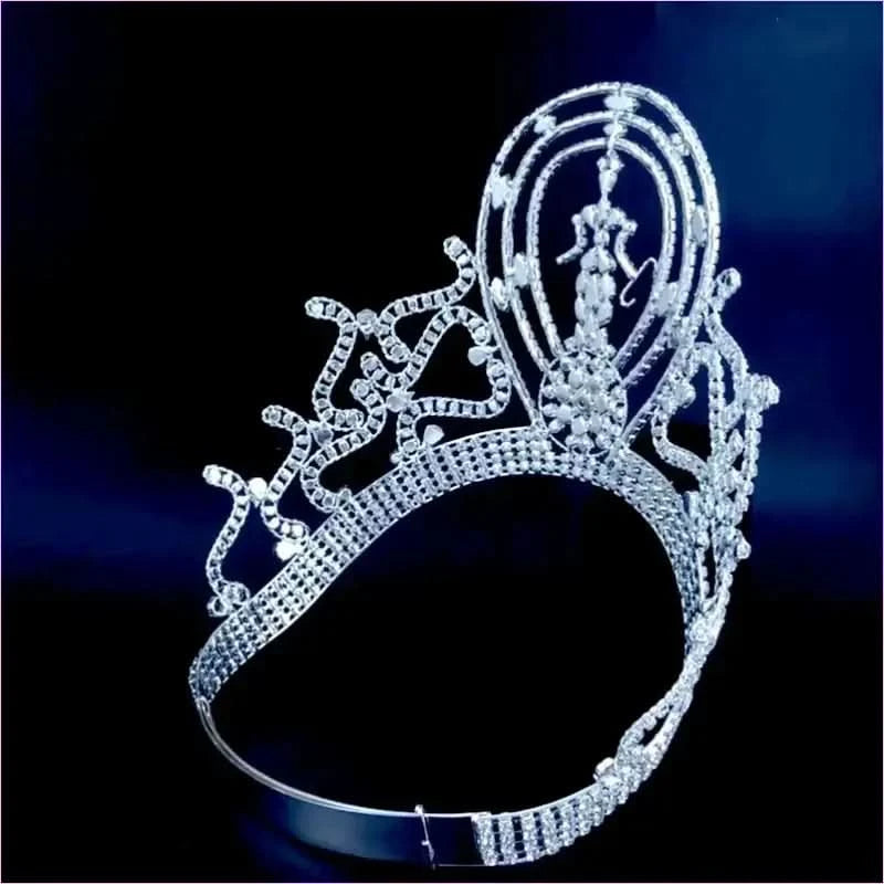 Miss Universe Large Adjustable Headband Crown with Diamonds - Pleasures and Sins