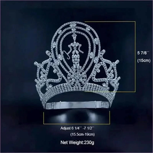 Miss Universe Large Adjustable Headband Crown with Diamonds - Pleasures and Sins