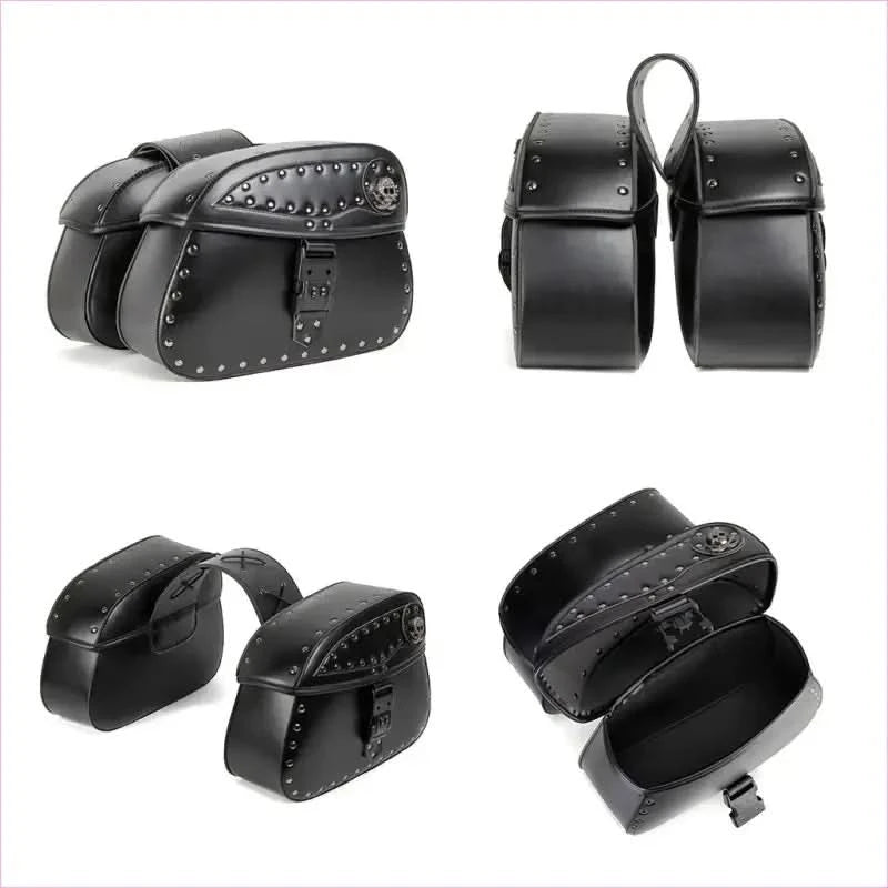 Motorcycle Saddle Bag with Retro Skull Design Large Capacity - Pleasures and Sins