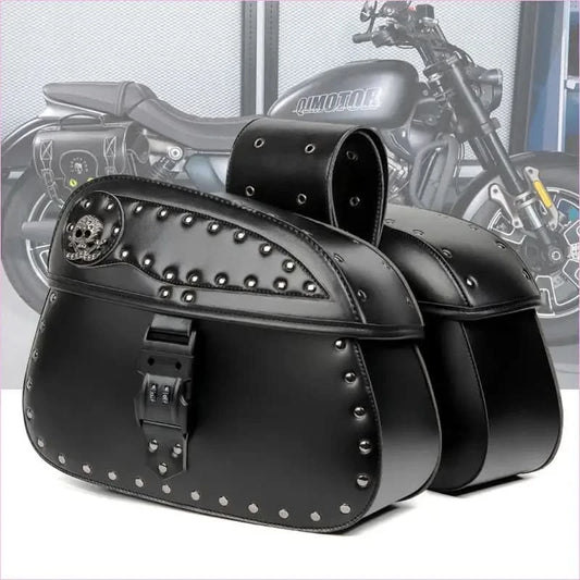 Motorcycle Saddle Bag with Retro Skull Design Large Capacity - Pleasures and Sins