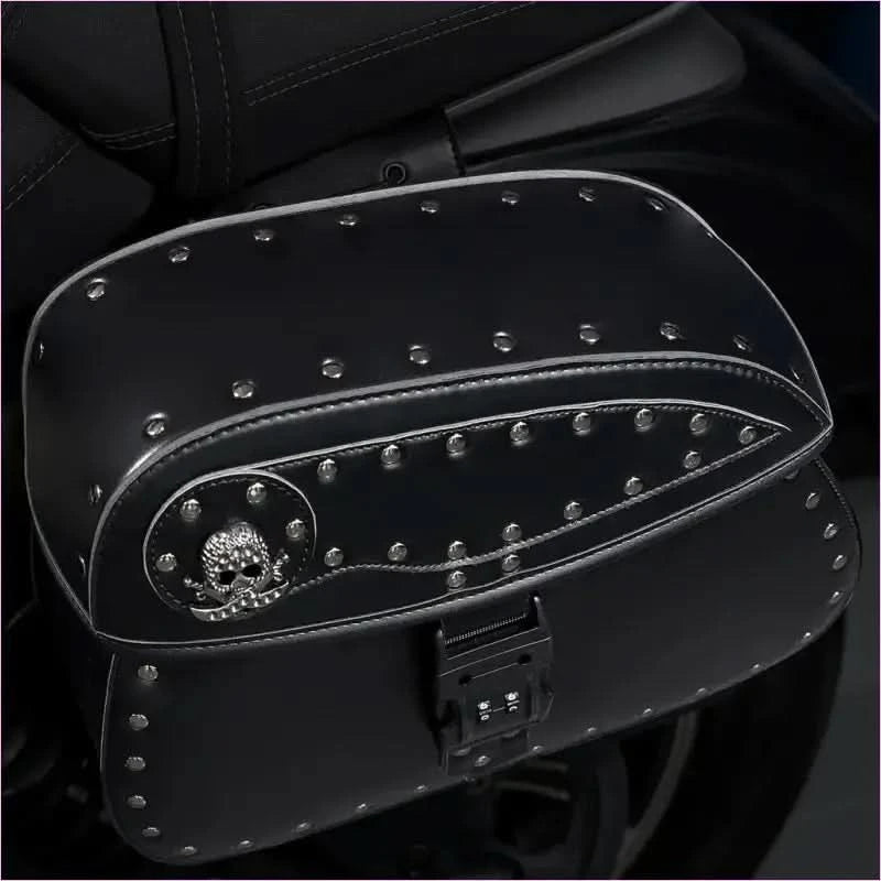 Motorcycle Saddle Bag with Retro Skull Design Large Capacity - Pleasures and Sins