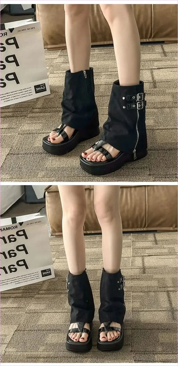 New Platform Motorcycle Fashion Tribal Pants Boots for Bold Style - Pleasures and Sins