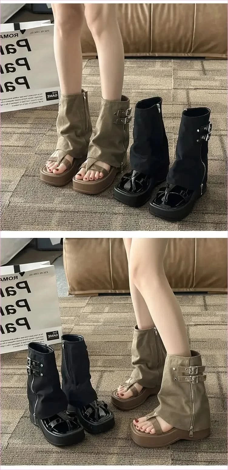 New Platform Motorcycle Fashion Tribal Pants Boots for Bold Style - Pleasures and Sins