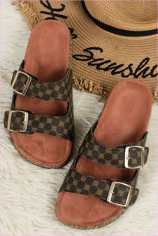 Open Toe Buckle Plaid Summer Shoes for Stylish Summer Footwear - Pleasures and Sins