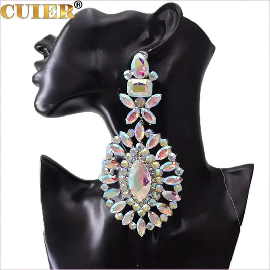 Ornate Crystal Chandelier Luxury Earrings Stunning Huge Drop Style - Pleasures and Sins
