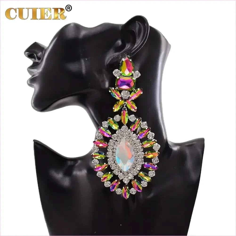 Ornate Crystal Chandelier Luxury Earrings Stunning Huge Drop Style - Pleasures and Sins