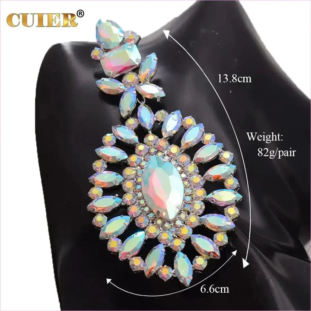 Ornate Crystal Chandelier Luxury Earrings Stunning Huge Drop Style - Pleasures and Sins