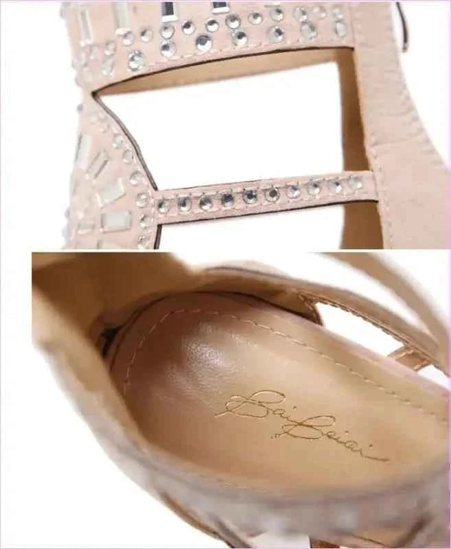 Ornate Open Toe Beaded Strappy Ankle Length Ladies Sandals - Pleasures and Sins